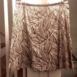 Vintage Talbots 90s Y2K Tropical Print Tan Zip Skirt Size VTG 16/Modern